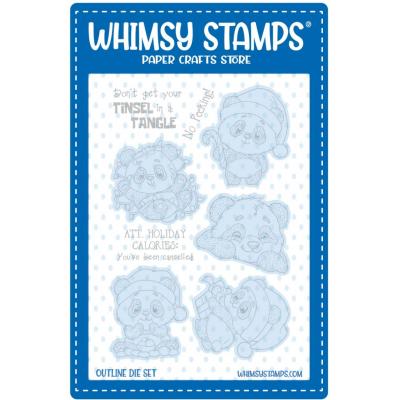 Whimsy Stamps Outline Dies - Panda Christmas